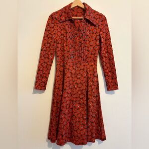 Vintage 60’s Floral Red Dress